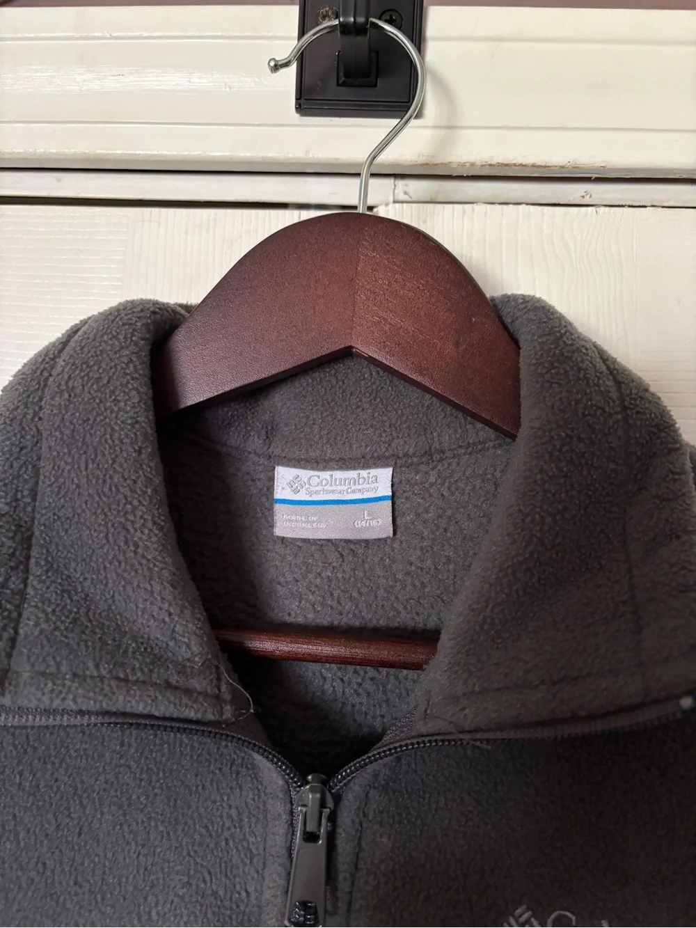 Columbia Sportswear Gray Fleece Zip-Up Youth Size Large Boys / Girls Winter